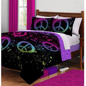 Peace Paint Complete Bed in A Bag Bedding Set Twin Full Queen