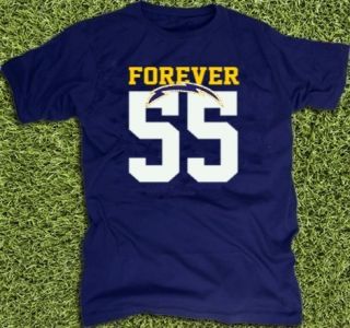 Junior Seau San Diego Chargers Tribute T Shirt Jersey NFL 55 New