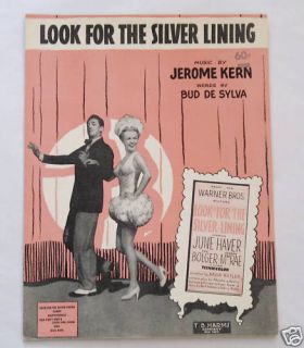 1920 Look for The Silver Lining June Haver Sheet Music