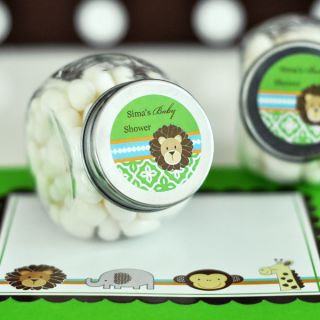 48 Jungle Safari Theme Baby Shower Personalized Candy Jars Favors Lot