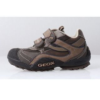 Kids Boys Geox J Savage s Brown Beige Velcro Sneaker J1324S C0021