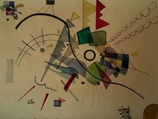 Kandinsky After Signed Nice Drawing Sketch Watercolor Ink on Paper