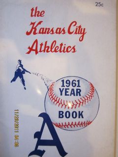 1961 Kansas City Athletics Baseball Yearbook Em