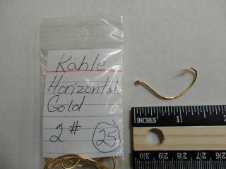 Lot of 25 Kahle Gold Horizontal Hooks Size 2 New