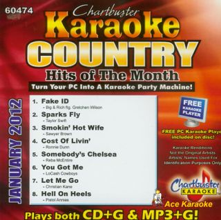 Chartbuster Karaoke CDG G CB60474 Country Hits of the Month January
