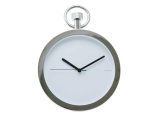 Karlsson Pocket Watch Design Chrome 10 Wall Clock Retail Boxed incl