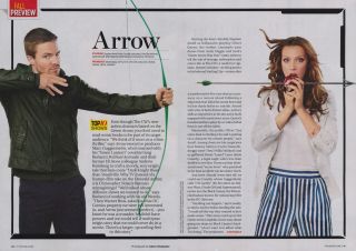 Stephen Amell Katie Cassidy Arrow 2pg TV Guide Feature Clipping