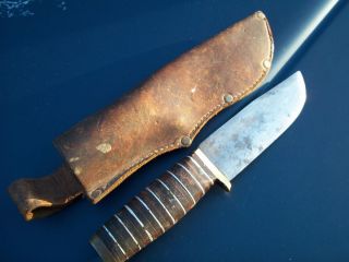 Vintage RARE Old Elmer Keith Knife 1960s w Sheath RARE