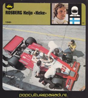 Keijo Keke Rosberg Finland Race Car Driver Card Wolf GP