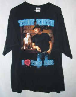Toby Keith I Love This Bar ShockN YAll Tour T Shirt Black Cotton