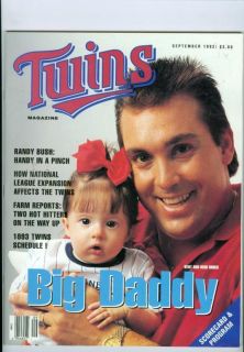 1992 Twins Magazine Kent Hrbek A Daddy Randy Bush National League