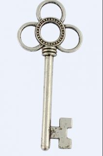 10pcs Tibetan Silver Crown Key Pendants 52mm FC15986