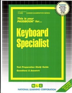 Keyboard Specialist Exam Practice Sample Test Passbooks New 0837334934