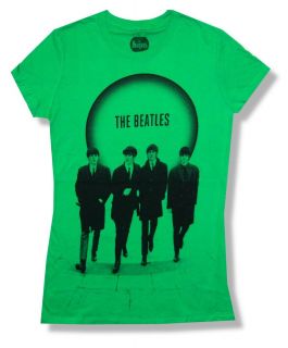 The Beatles Suits Portrait Green Baby Doll T Shirt New Juniors