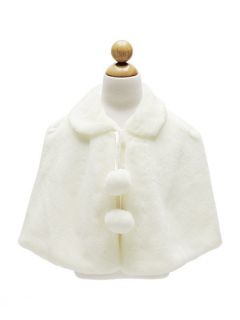 Kids /Baby GIRLS Soft Plush Faux Fur CAPE /COAT Outerwear Pageant