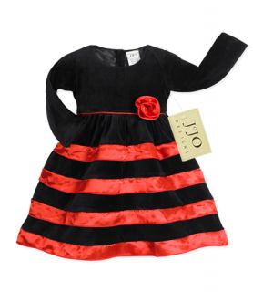 SWEET JOJO DESIGNS BABY KID GIRL HOLIDAY PARTY BLACK RED DRESS CLOTHES