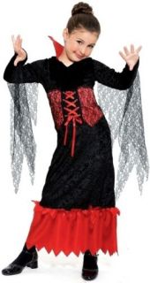 Vampire Queen Dress Girls Kids Halloween Costume Medium