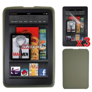  Silicone Skin Case Cover 3x Screen Protector Film For  Kindle
