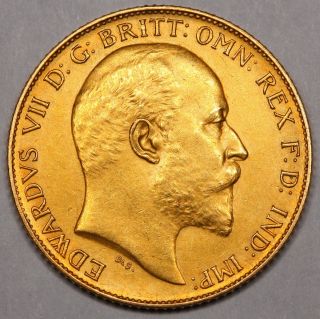 1902 King Edward VII Great Britain Gold Matt Proof Half Sovereign Coin