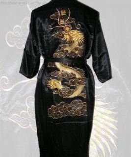 Silk Japanese Chinese Kimono Dressing Gown Bath Robe