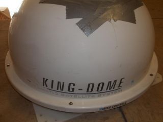 RV KING DOME WHITE AUTOMATIC SATELLITE DISH STATIONARY KING CONTROLS