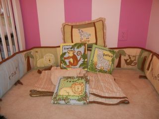 Kimberly Grant Baby Safari Crib Bedding Set Valances Art Pillow