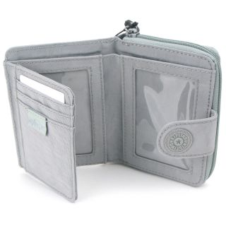 Kipling New Money Deluxe Wallet Bifold Compact Purse Lime Stone Nylon