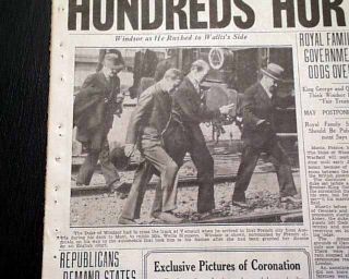 King George VI Coronation re Edward VIII Abdication 1937 Old Newspaper