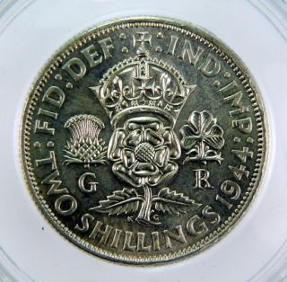 1944 King George VI Two Shillings Florin CGS UNC 82. D Day Landing in