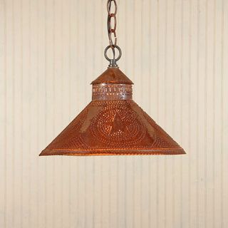 Light in Rustic Tin w Stars Primitive Kitchen Ceiling Light