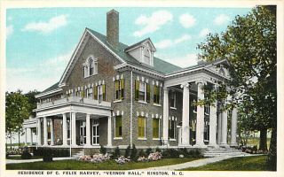 North Carolina NC Kinston Residence of Felix Harvey Vernon Hall
