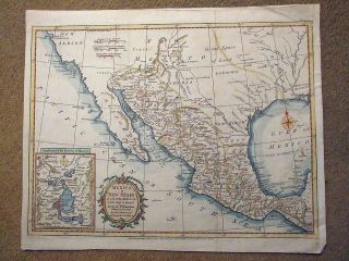 Mexico with California and Inset 1795 Hand Colored by Kitchin