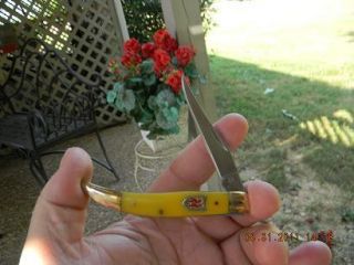 Klaas Kissing Crane Toothpick Yellow Handle Knife