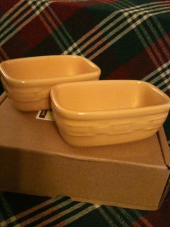 Longaberger Woven Traditions Pottery Butternut Dash Bowls set of 2 New