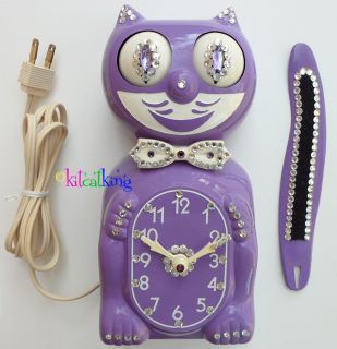 LILAC Kit Cat Clock ELECTRIC Animated Kitty Kat Klock   RECONDITIONED
