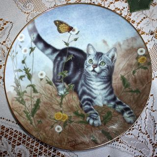 GARDEN OF WEEDIN IRENE SPENCER KITTEN KITTY CAT DANBURY MINT PLATE