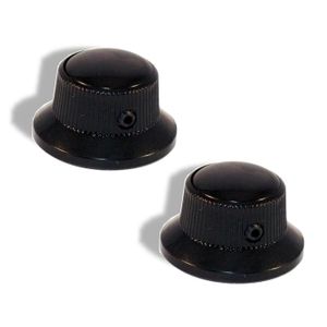 Knob Screw Hat Type 6mm Black with Black Pearl Cap 2 Pack