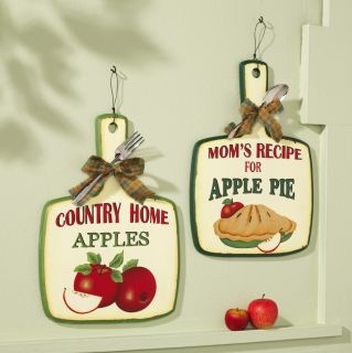  Country Red Mom Apple Pie Recipe Spoon Fork Kitchen Wall Decor Art