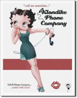 Tin Sign 12 5 x 16 Betty Boop Klondike Phone Company Tin Sign New