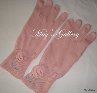 Guess Knit Gloves Glove Hand Warmer Pink Flower