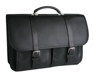 New Korchmar Schlesinger Leather Flap Over Case Briefcase $350