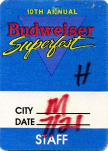 Budweiser Superfest 1989 Backstage Pass Kool Moe Dee