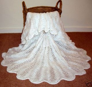 Beautful Hand Knitted Baby Shawl Blanket Circular