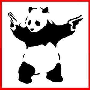 Banksy Panda Pistols Guns Graffiti Stencil T Shirt