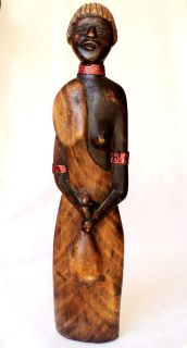Native Art from Peru Wood Carved Latin American Indian Woman