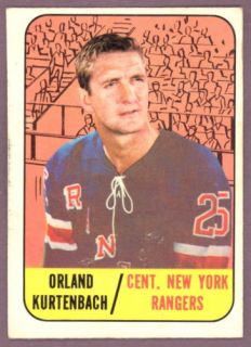 1967 68 Topps Hockey 87 Orland Kurtenbach NY Rangers