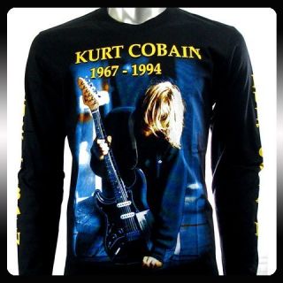 Nirvana Kurt Cobain Rock Biker Long Sleeve T Shirt Sz M Men
