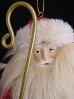 Old World Santa w Staff Ornament Kurt Adler Belsnickle