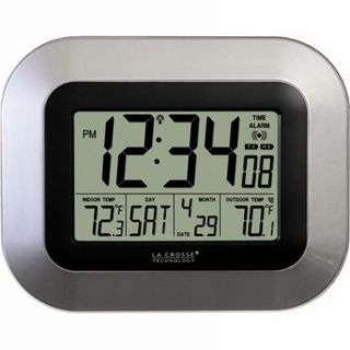 La Crosse Technology Atomic Digital Wall Clock with Date and Temp