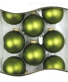 NEW Christmas By Krebs Green Envy Velvet Ball Ornament 8 piece set